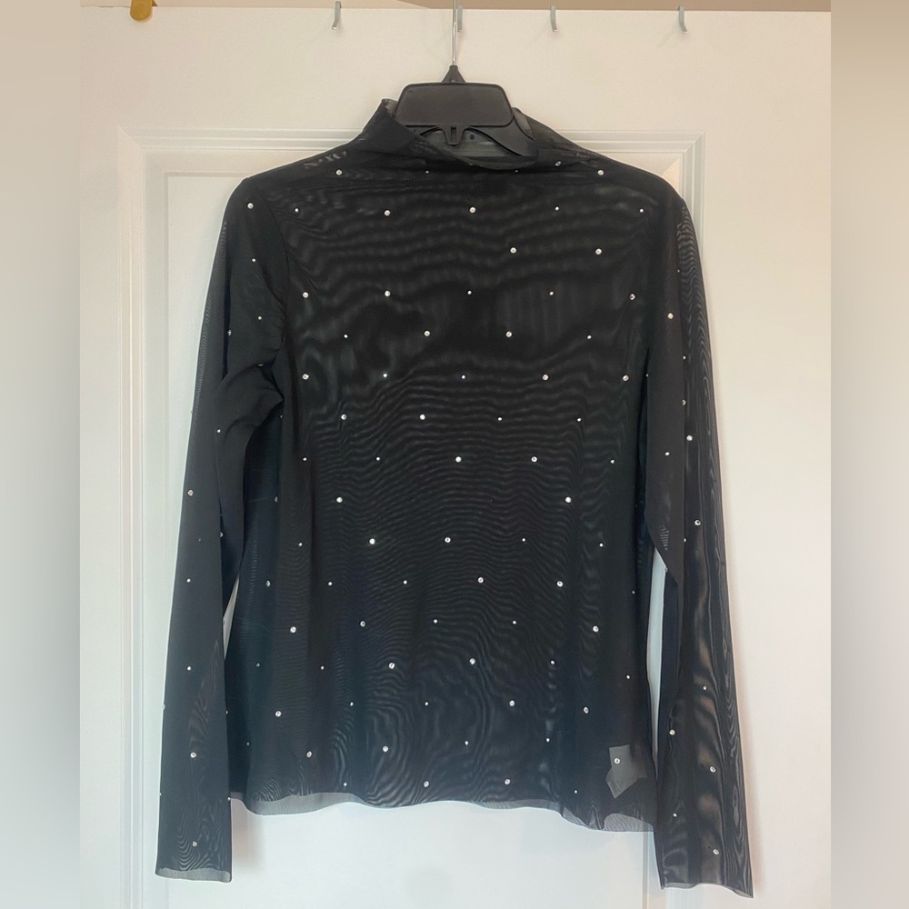 H&M Mesh Mock Neck with Jewels